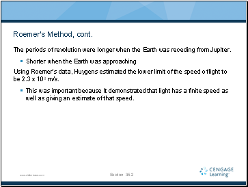 Roemers Method, cont.