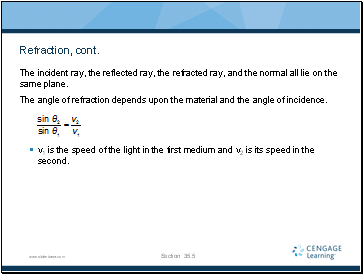 Refraction, cont.