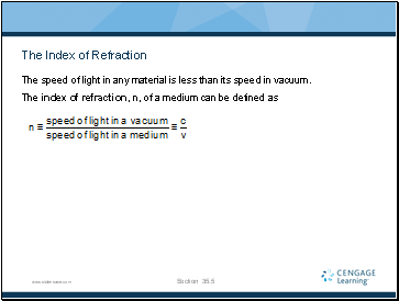 The Index of Refraction