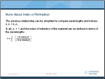 More About Index of Refraction