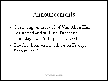 Announcements