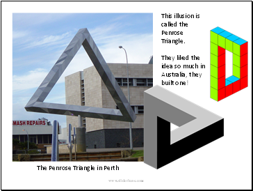 This illusion is called the Penrose Triangle. They liked the idea so much in Australia, they built one!