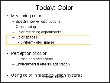 Today: Color