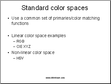 Standard color spaces