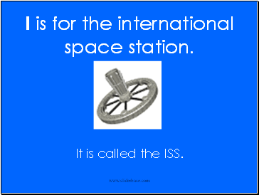 I is for the international space station.
