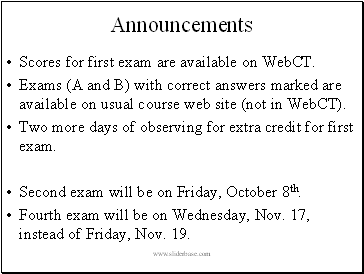 Announcements