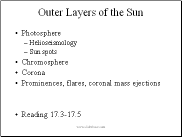 Outer Layers of the Sun