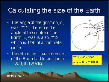 Calculating the size of the Earth