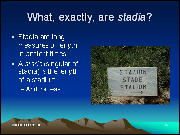 What, exactly, are stadia?