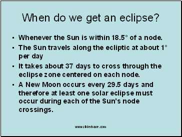 When do we get an eclipse?