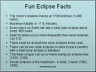Fun Eclipse Facts
