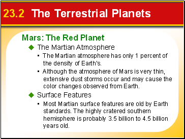 23.2 The Terrestrial Planets