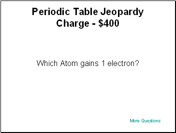 Periodic Table Jeopardy Charge - $400