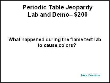 Periodic Table Jeopardy Lab and Demo– $200