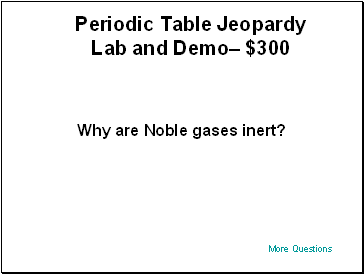 Periodic Table Jeopardy Lab and Demo– $300