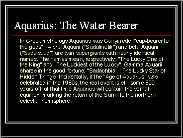 Aquarius: The Water Bearer