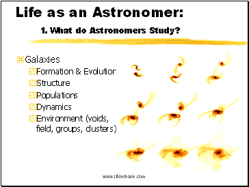Life as an Astronomer: 1. What do Astronomers Study?