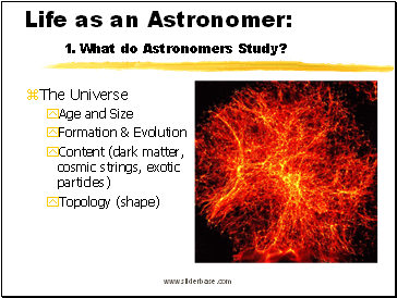 Life as an Astronomer: 1. What do Astronomers Study?