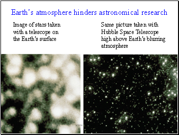 Earths atmosphere hinders astronomical research