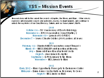 YSS  Mission Events