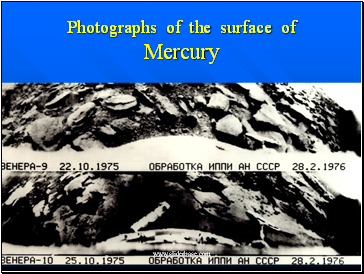 Photographs of the surface of Mercury