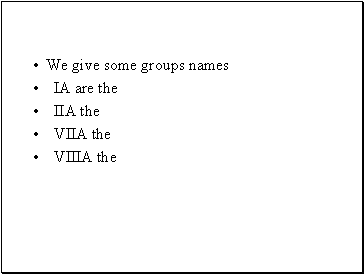 We give some groups names
