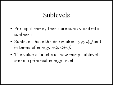 Sublevels