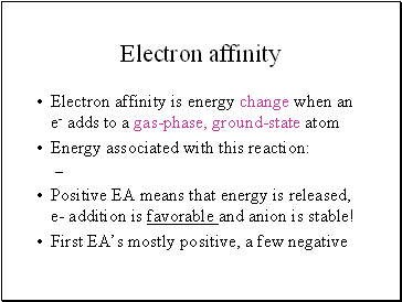 Electron affinity