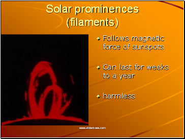 Solar prominences (filaments)