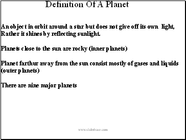 Definition Of A Planet