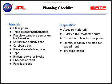 Planning Checklist