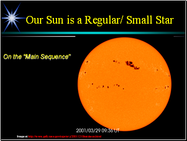 Our Sun is a Regular/ Small Star