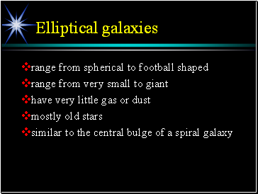 Elliptical galaxies