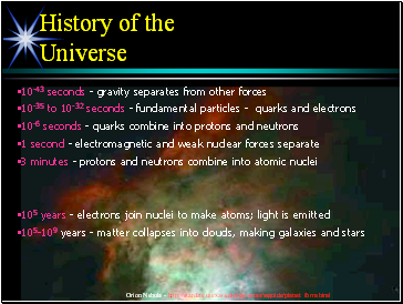 History of the Universe