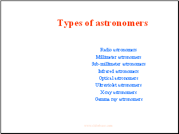 Types of astronomers