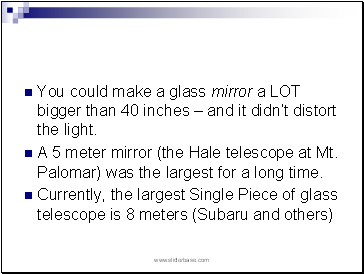 You could make a glass mirror a LOT bigger than 40 inches – and it didn’t distort the light.