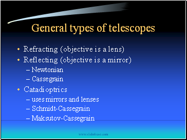 General types of telescopes