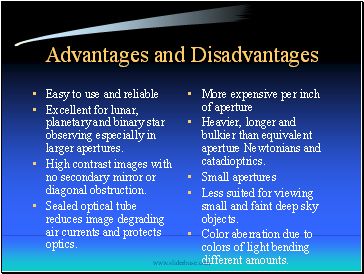 Advantages and Disadvantages