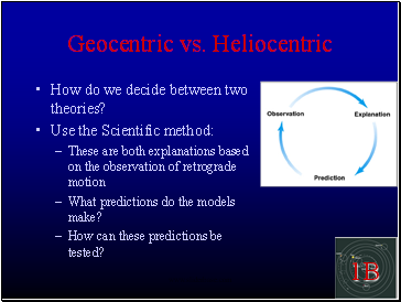 Geocentric vs. Heliocentric