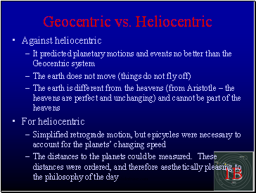 Geocentric vs. Heliocentric