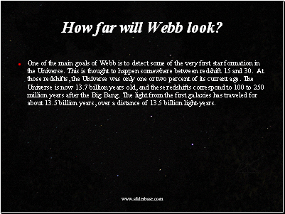 How far will Webb look?