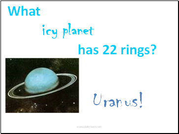 What icy planet has 22 rings?