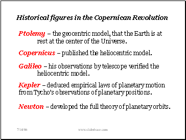 Historical figures in the Copernican Revolution