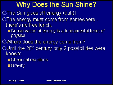 Why Does the Sun Shine?