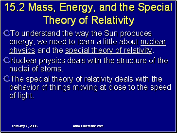 15.2 Mass, Energy, and the Special Theory of Relativity