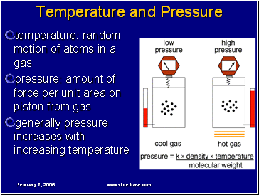 Temperature and Pressure