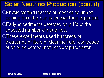 Solar Neutrino Production (contd)