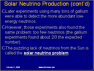 Solar Neutrino Production (contd)