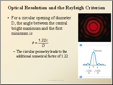 Optical Resolution and the Rayleigh Criterion