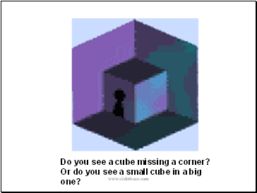 Do you see a cube missing a corner? Or do you see a small cube in a big one?
